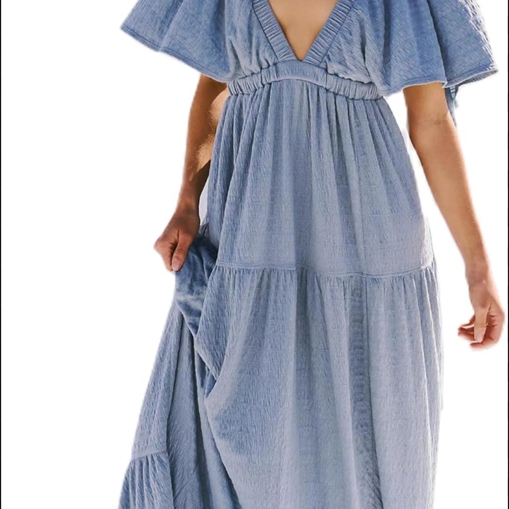 Elegant Blue Maxi Dress
